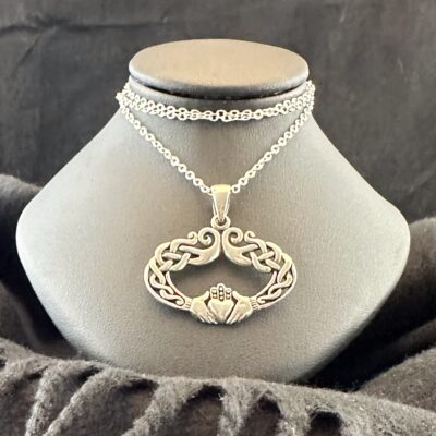 Celtic Large Irish Claddagh Necklace