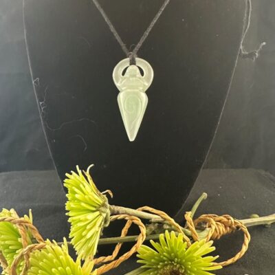 Dark Green Aventurine Mother Earth Necklace 2" Pendant