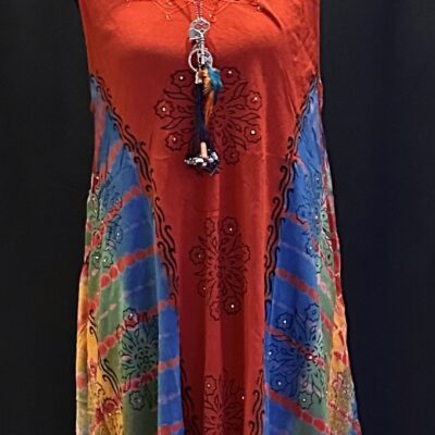 Red & Blue Boho Sun Dress