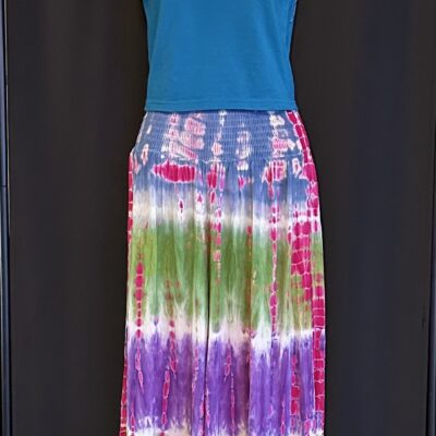 Blue, Green, Red & Purple Tie Dye Harem Pants