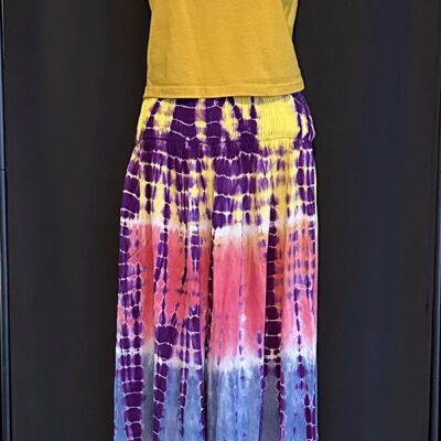 Yellow, Pink & Blue Tie Dye Harem Pants