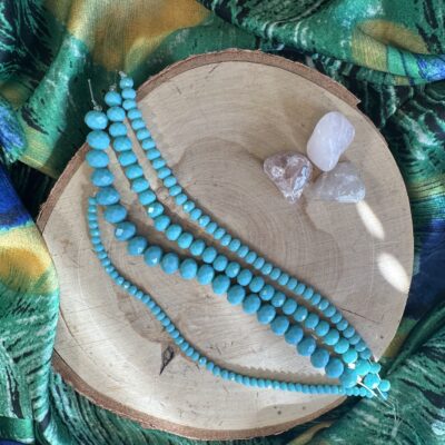 4 Strands Turquoise Crystal Beads